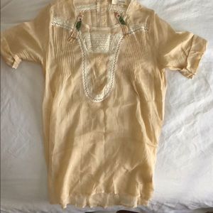 Vintage style gauzy peasant top